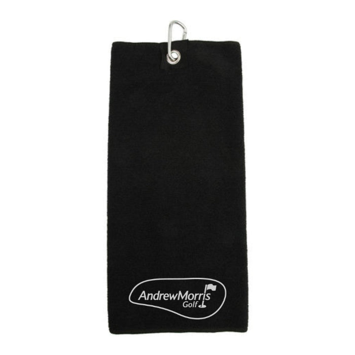Andrew Morris Golf Embroidered Tri-Fold Towel - Black