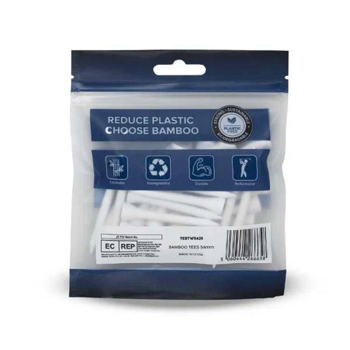 Longridge White Bamboo Tees 54mm