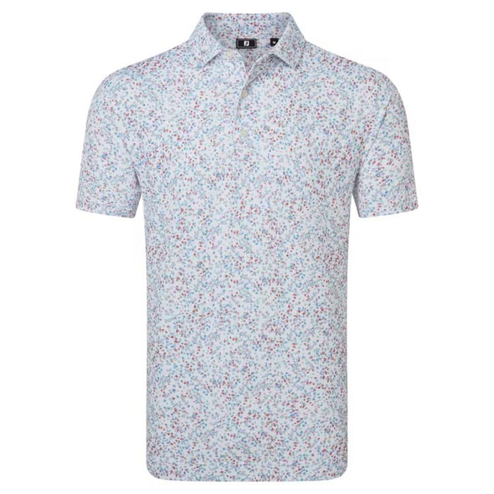 Footjoy Watercolour Floral Print Pique Golf Polo