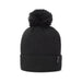 A black footjoy wooly bobble hat with a pom on the top