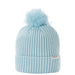 An Ice blue footjoy women's wooly bobble hat with a pom on the top