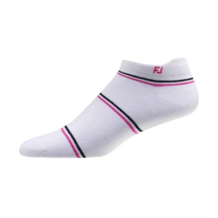 FootJoy ProDry Lightweight Roll-Tab Ladies Golf Socks Rose Stripe