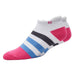 FootJoy ProDry Roll Tab Ladies Golf Socks with a white, hot pink and blue pattern