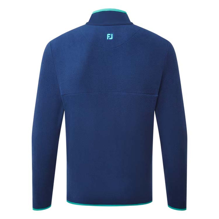 Footjot Polar Fleece Chill-Out Golf Pullover - Navy Back View