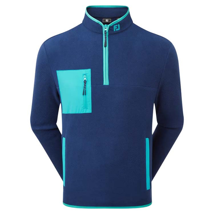 Footjot Polar Fleece Chill-Out Golf Pullover - Navy 