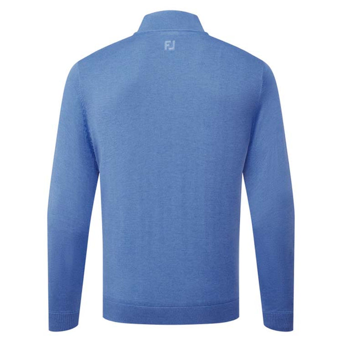 Footjoy drirelease® 1/4 Zip Lined Golf Pullover - Heather Blue Back View
