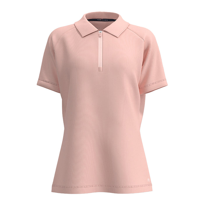 Forelson Ladies Blockley Zip Golf Polo - Pink