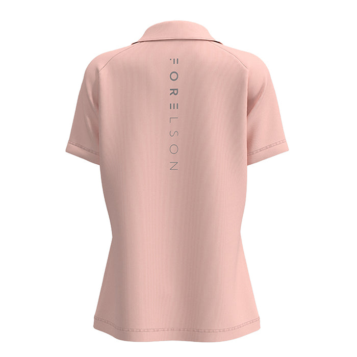 Forelson Ladies Blockley Zip Golf Polo Pink Back View