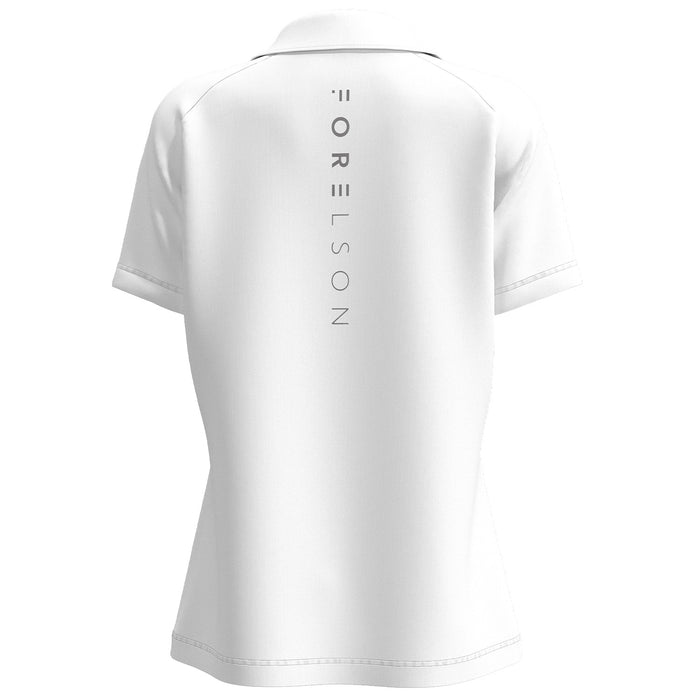 Forelson Ladies Blockley Zip Golf Polo White Back View 