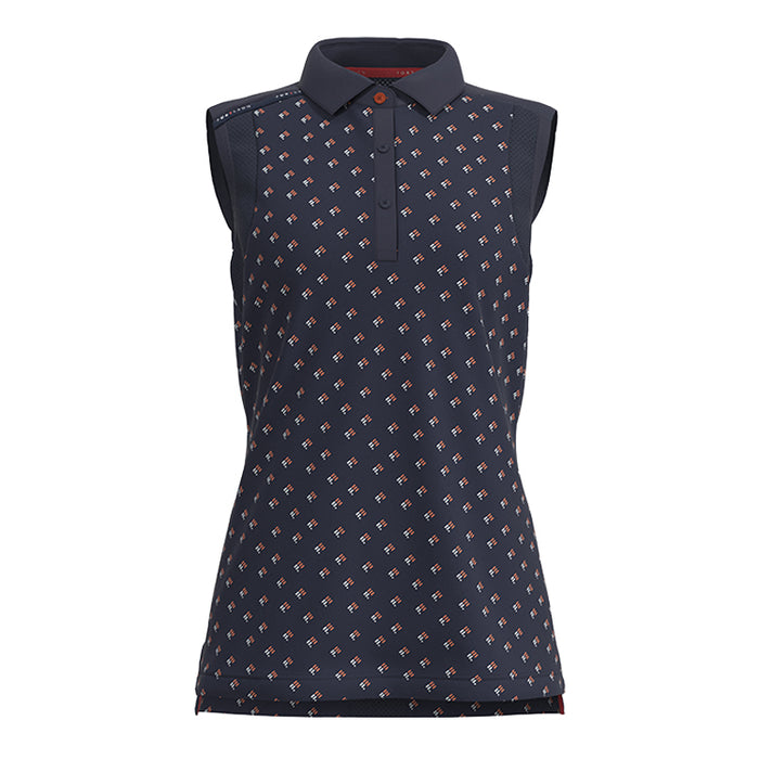 Forelson Ladies Buckland Sleeveless Golf Polo - Navy 