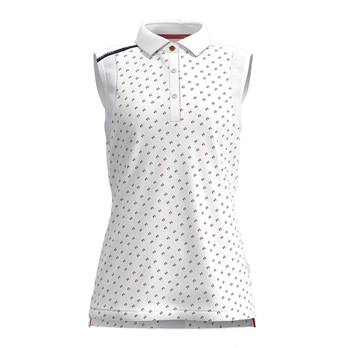 Forelson Ladies Buckland Sleeveless Golf Polo - White 