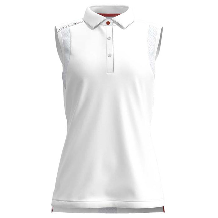 Forelson Ladies Stow Sleeveless Golf Polo - White 