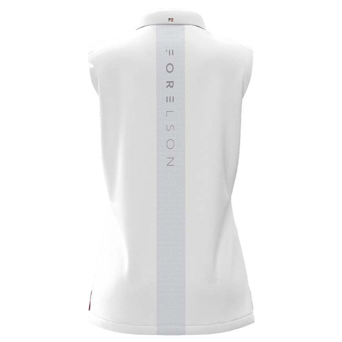 Forelson Ladies Stow Sleeveless Golf Polo - White Back View