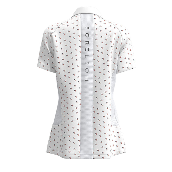 Forelson Ladies Varah Button Golf Polo - White Back View