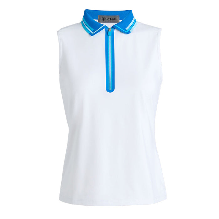 G/FORE Ribbed Collar Tech Pique Sleeveless Golf Polo