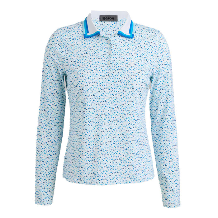 G/FORE Aye Poppy Silky Tech Nylon Long Sleeve Golf Polo