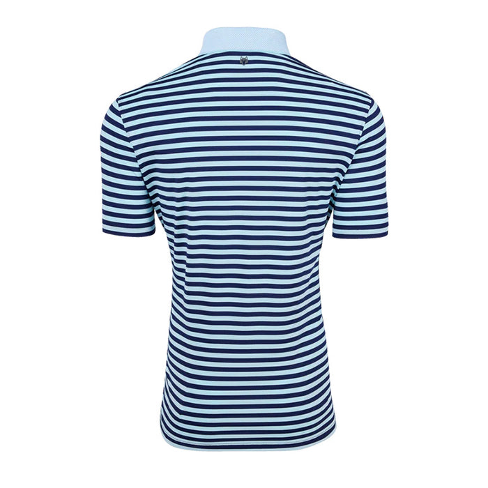 Greyson Ruess Short Sleeve Golf Polo - Viper/Maltese Blue Back View 