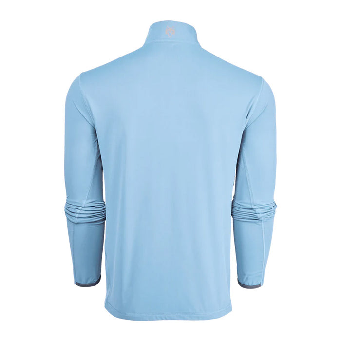 Greyson Tate Mockneck 1/4 Zip Golf Pullover - Wolf Blue Back View 