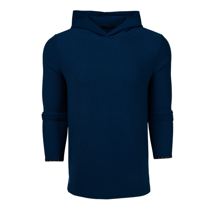 Greyson Traverse Waffle Golf Hoodie - Maltese Blue