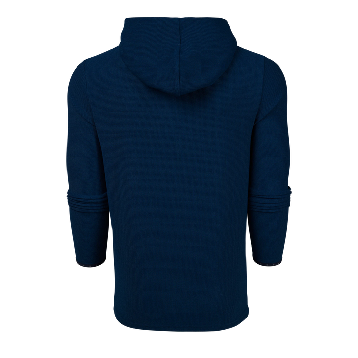Greyson Traverse Waffle Golf Hoodie - Maltese Blue Back View
