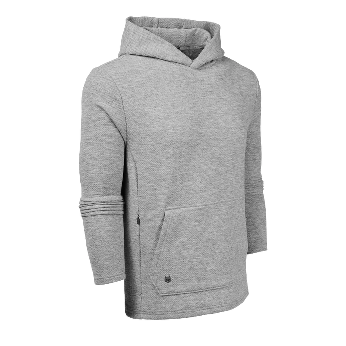 Greyson Troy Golf Hoodie - Smoke Heather Side View 