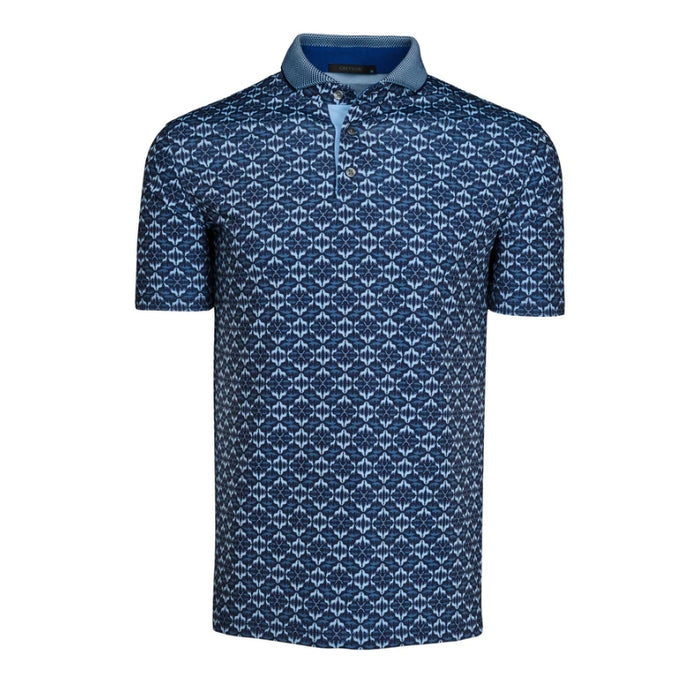 Greyson Wolf Labyrinth Golf Polo - Maltese Blue 