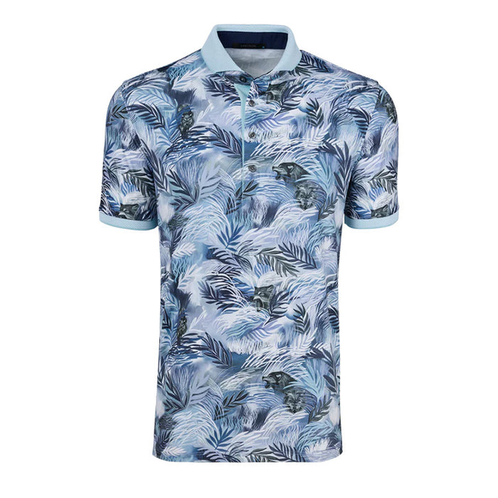 Greyson Wolf Palm Golf Polo - Heron 