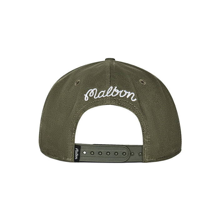 Malbon Benchmark Golf Snapback - Military Green Back View