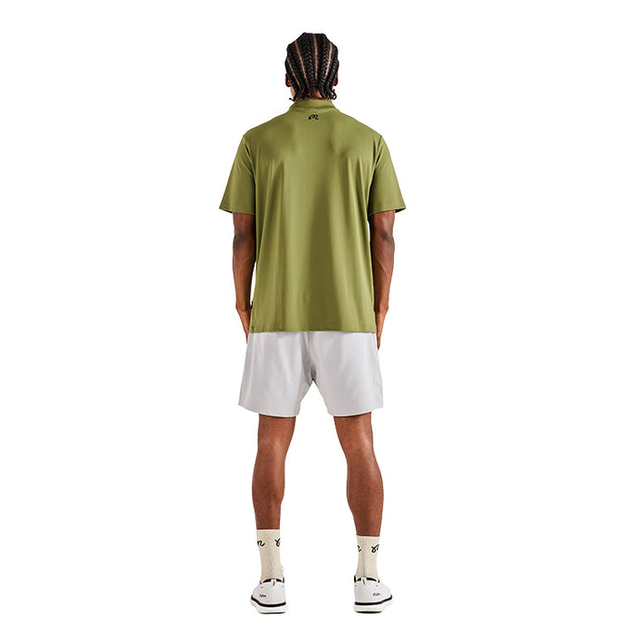 Malbon Block Placket Polo - Military Green Back View