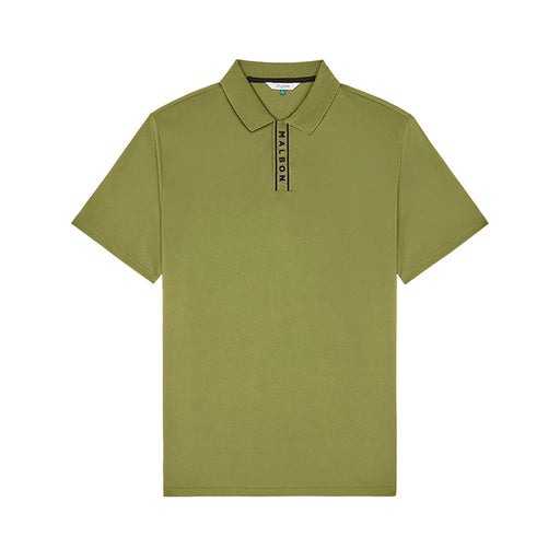Malbon Block Placket Polo - Military Green 