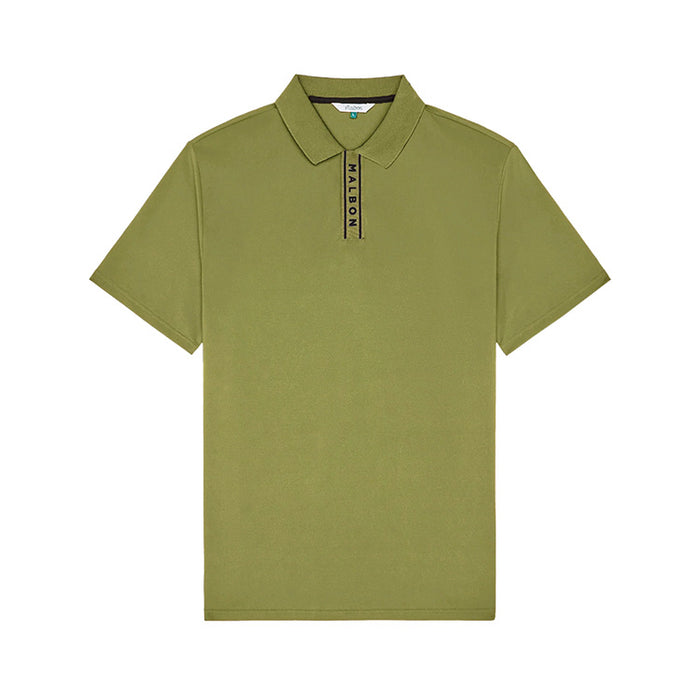Malbon Block Placket Polo - Military Green 