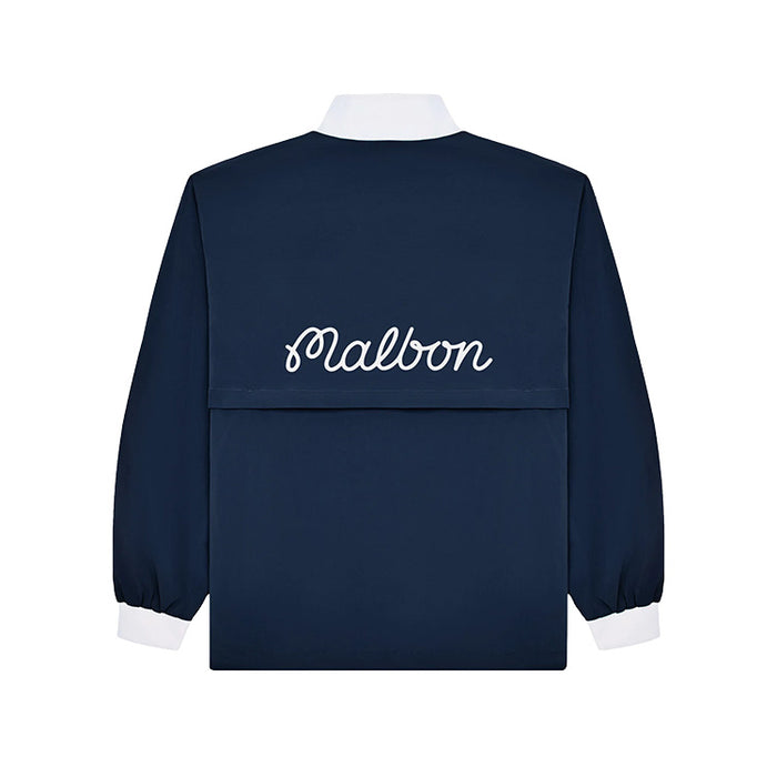 Malbon Cascade Golf Windshirt - Navy Back View