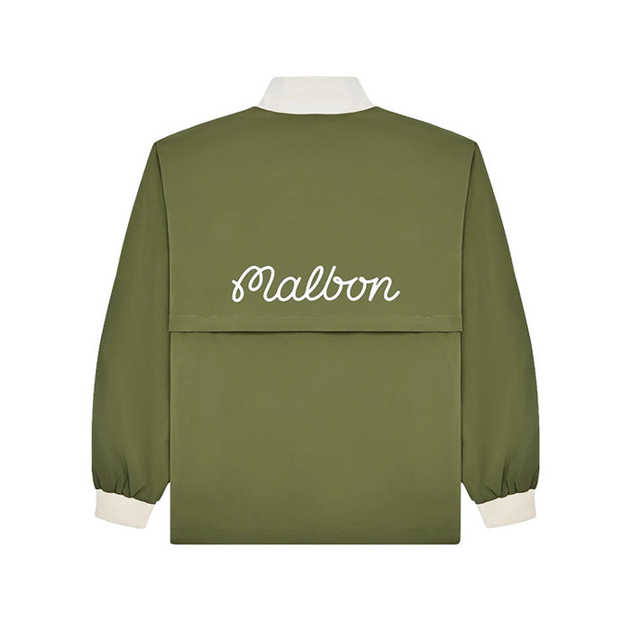 Malbon Cascade Golf Windshirt - Olivine Back View