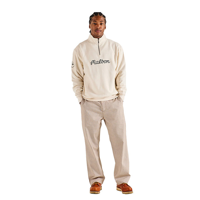 Malbon Collegiate Golf Pullover - Ivory Front View