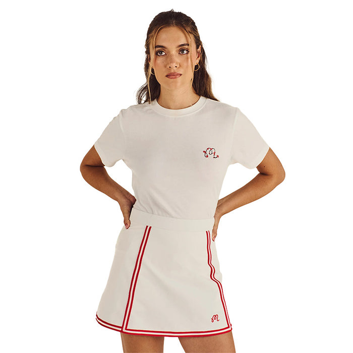 Malbon Ladies Cosette Blossom Golf T-Shirt - Vanilla 