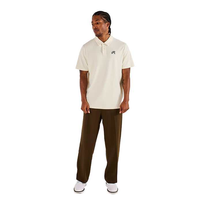 Malbon Fairway Golf Polo - Ivory Front View