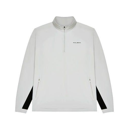 Malbon Performance 1/4 Zip Golf Pullover - Silver/Black 