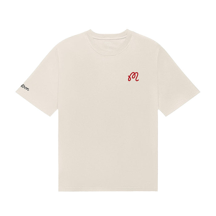 Malbon Bermuda Benchmark Golf T-Shirt - Ivory Front View