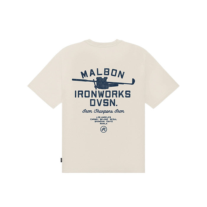 Malbon Vista Ironworks Golf T-Shirt - Ivory Back View
