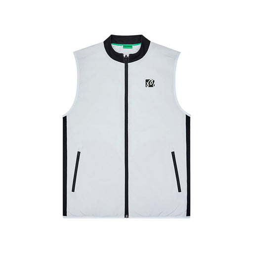 Malbon Performance Ribbed Panel Golf Gilet - Silver/Black 