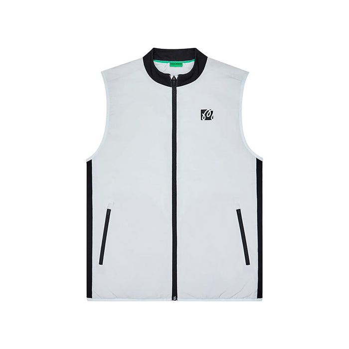 Malbon Performance Ribbed Panel Golf Gilet - Silver/Black 