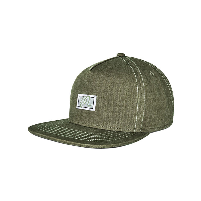Malbon Station Golf Snapback - Military Green Side View