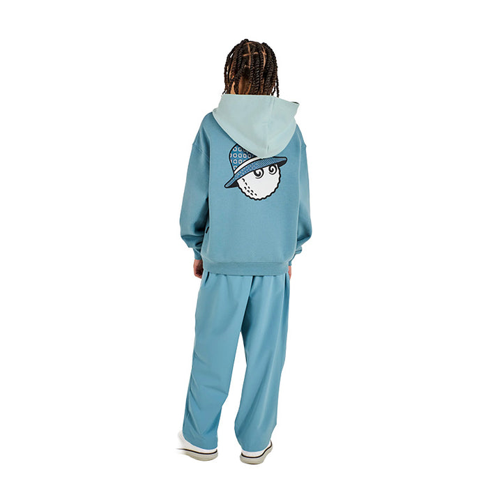Malbon Cooper Bucket Golf Hoodie - Smoke Blue Back View