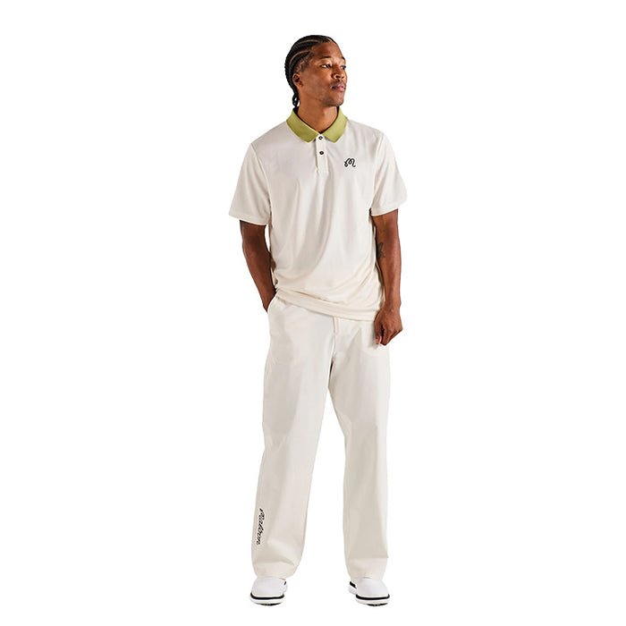 Malbon Fairway Hex Golf Polo - Ivory Front View 