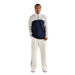 Front View of a model wearing the Malbon Aurora Midlayer, a Men's Quarter Zip in Navy White