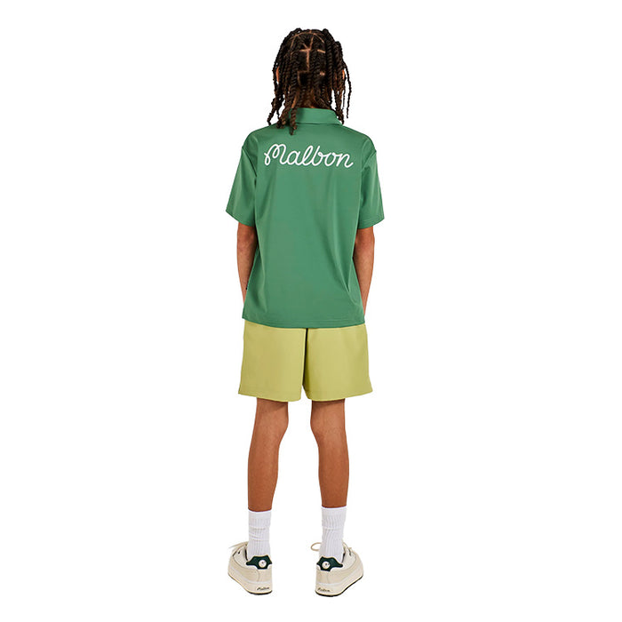 Malbon Junior Cooper Bucket Golf Polo - Moss Back View