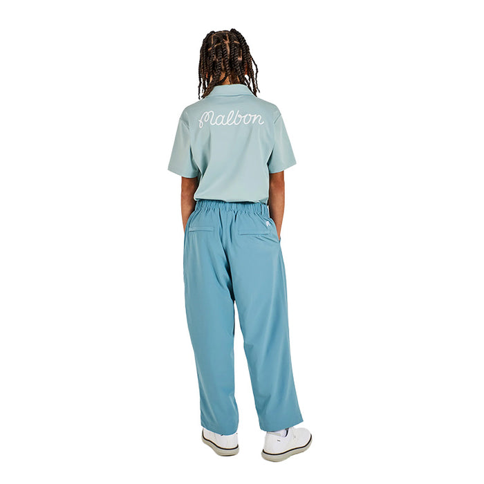 Malbon Junior Cooper Bucket Golf Polo - Sky Blue Back View