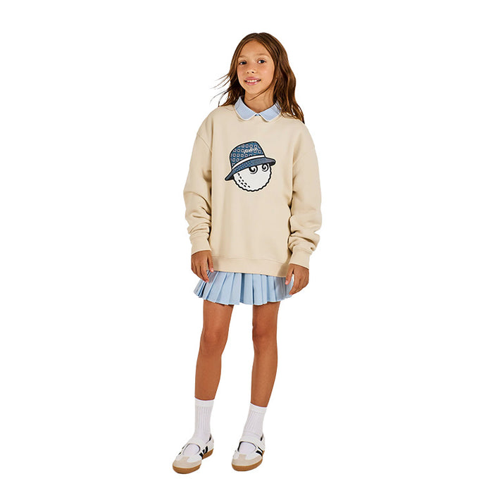 Malbon Junior Cooper Bucket Golf Pullover - Off White Front View