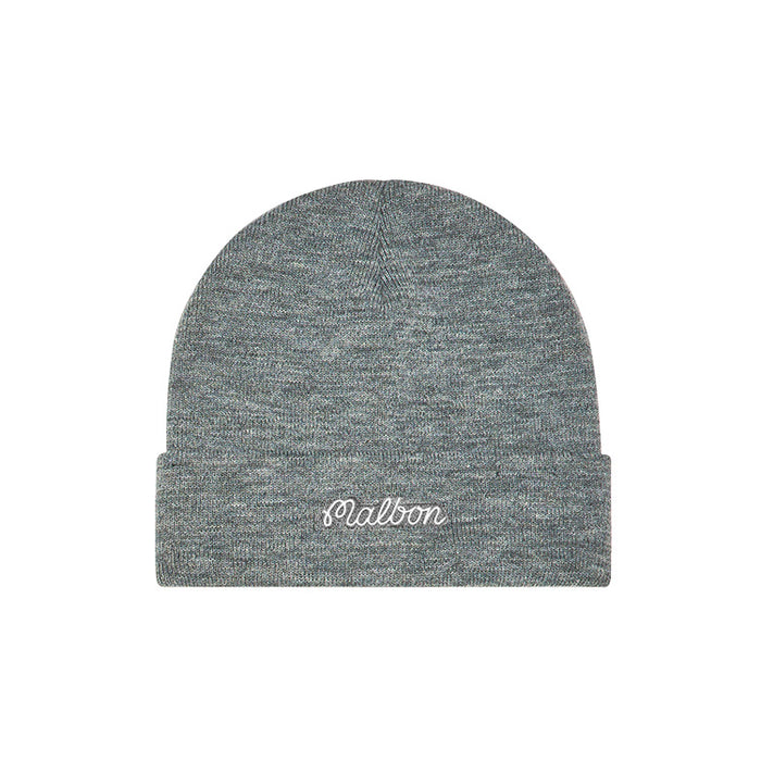 Malbon Script Golf Beanie - Heather Grey