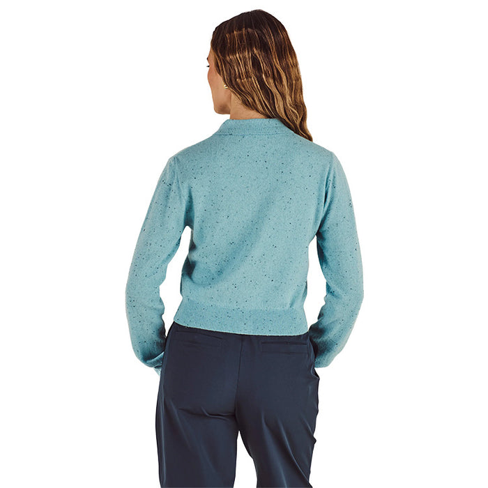 Malbon Sora Golf Sweater - Light Blue Back View
